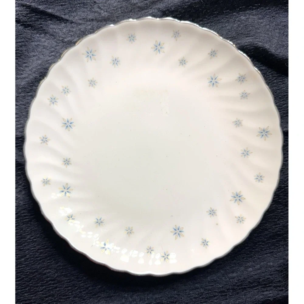 VTG Stardust Bread Plates Silhouette By Syracuse China Retro Blue (2679)